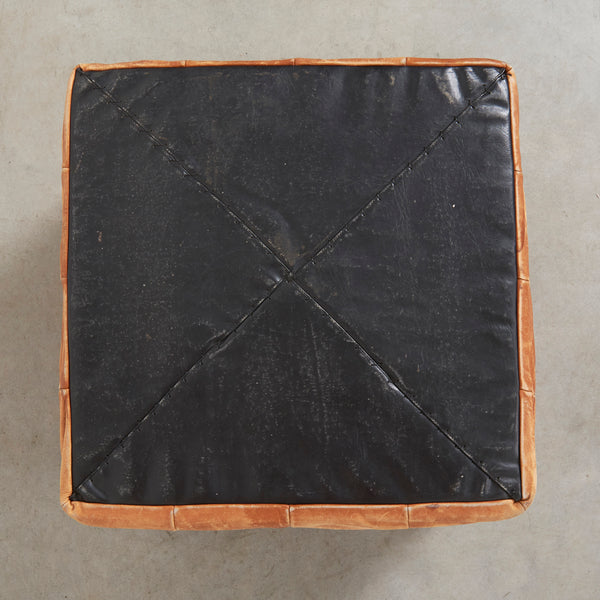 Patchwork leather De Sede hocker, 1970s