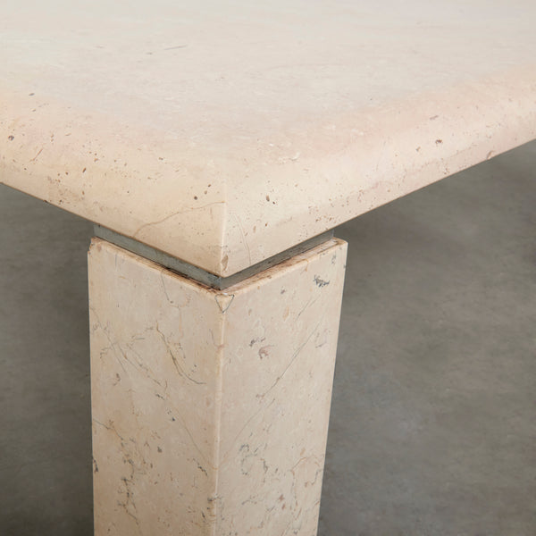 1980s Square travertine coffee table