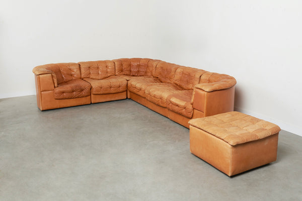 Cognac leather De Sede element sofa DS11