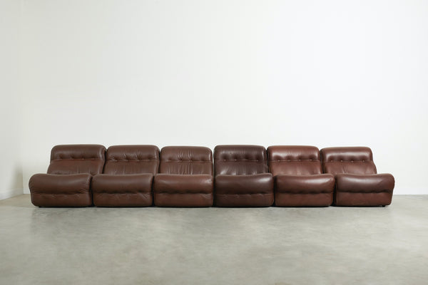 Unique leather lounge set, France 1970s