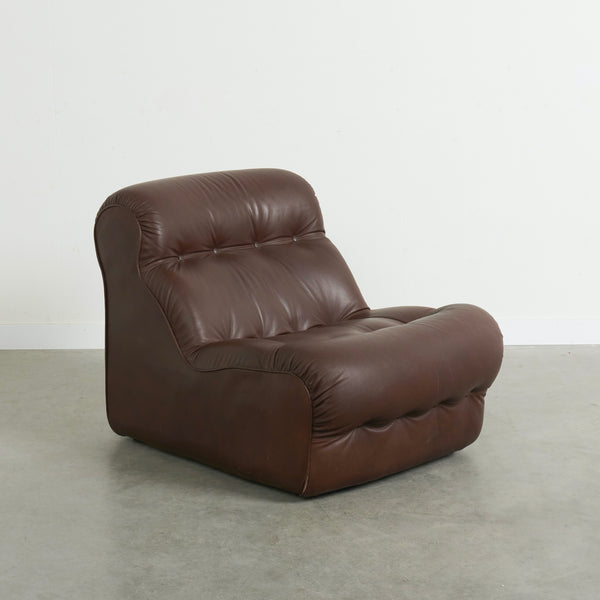 Unique leather lounge set, France 1970s