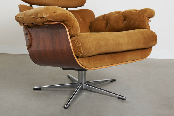 Giroflex lounge chair with hocker, 1960s