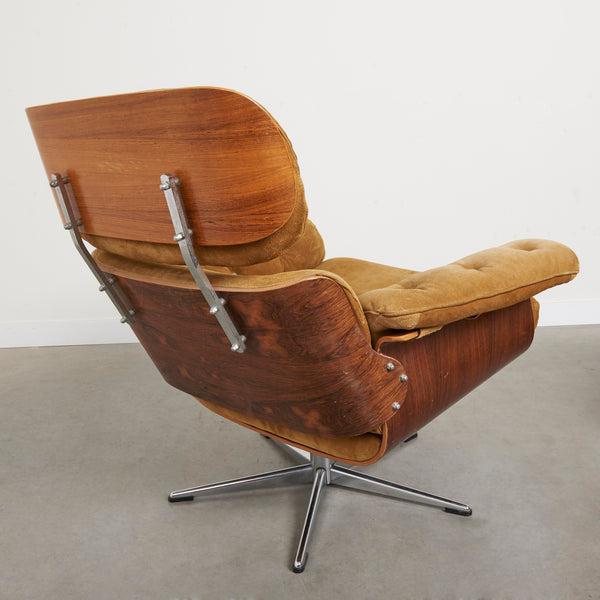 Giroflex lounge chair with hocker, 1960s