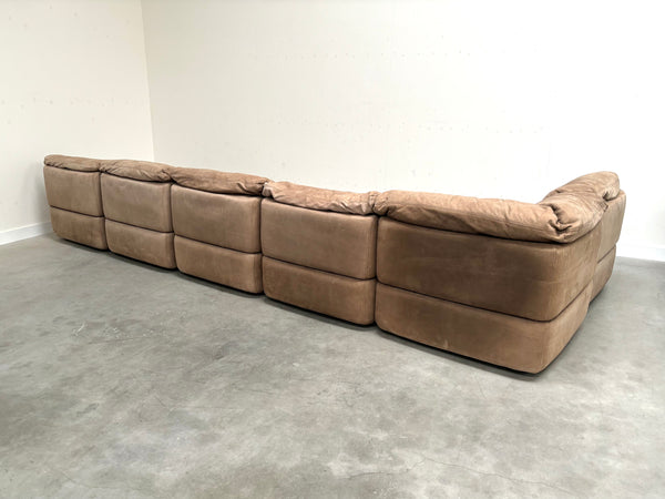 Rolf Benz modular leather sofa, 1970s