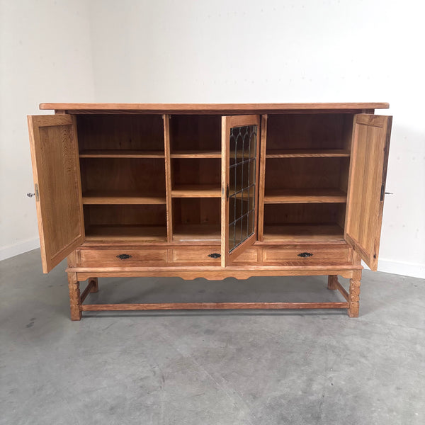 Solid oak sideboard by Henning Kjaernulf, Denmark 1960s