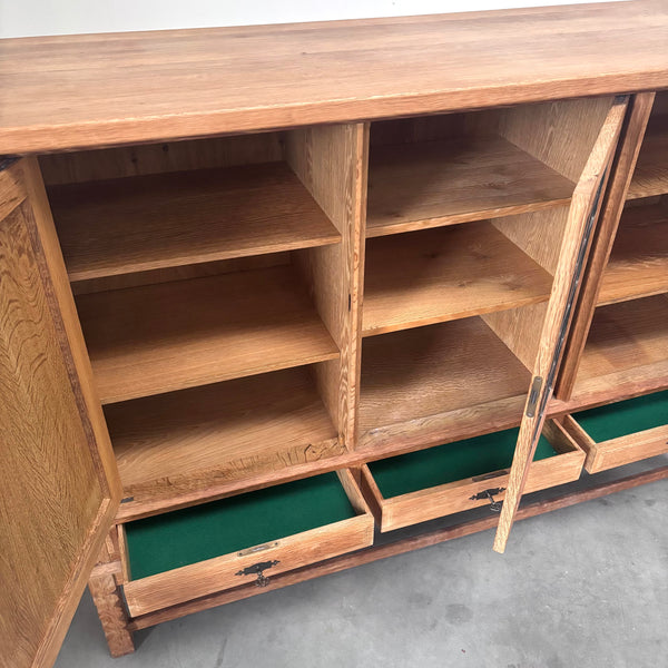 Solid oak sideboard by Henning Kjaernulf, Denmark 1960s