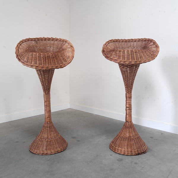 Set wicker plant stand, 1960s