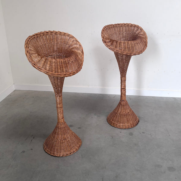 Set wicker plant stand, 1960s