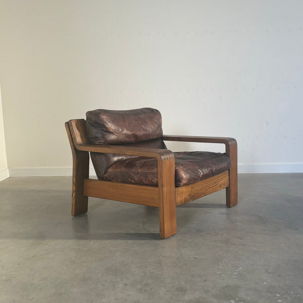 Vintage 1970s lounge chair in brutalist style