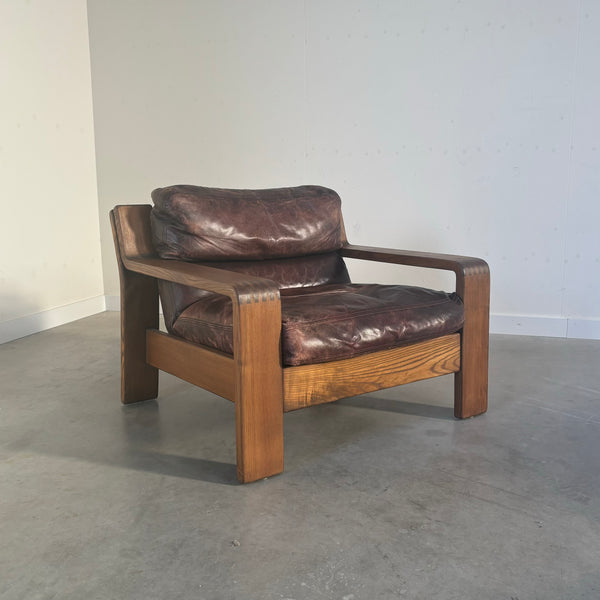 Vintage 1970s lounge chair in brutalist style