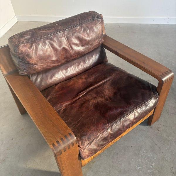 Vintage 1970s lounge chair in brutalist style