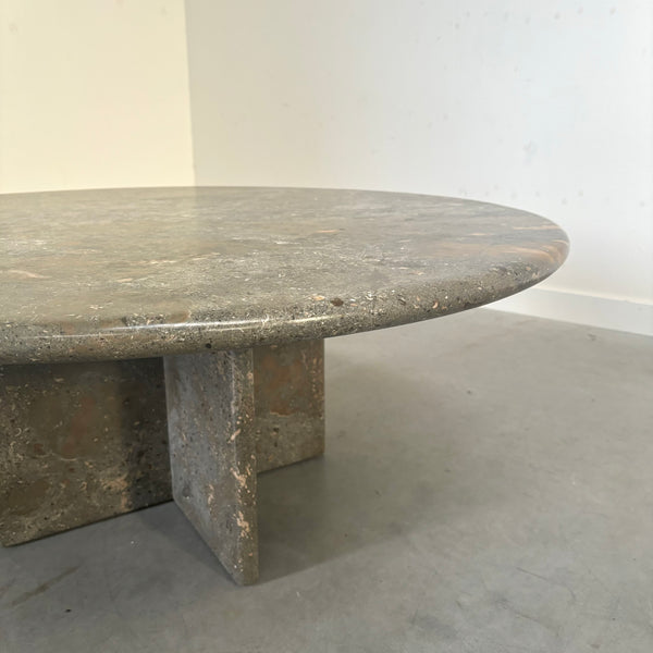 Large fossil stone coffe table, 1970s