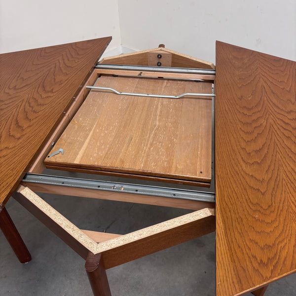 Rare hexagon oak dining table, 1970s