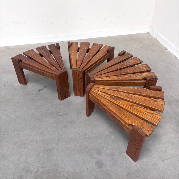 Set AWA oak side tables by Dittmann, 1960s