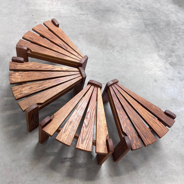 Set AWA oak side tables by Dittmann, 1960s