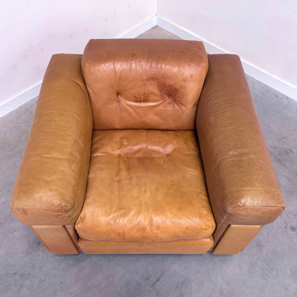Robert Haussmann lounge sofa and chair, De Sede 1970s
