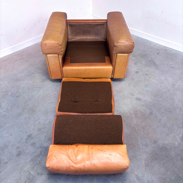 Robert Haussmann lounge sofa and chair, De Sede 1970s