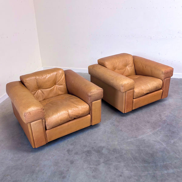 Set Robert Haussmann lounge chairs, De Sede 1970s
