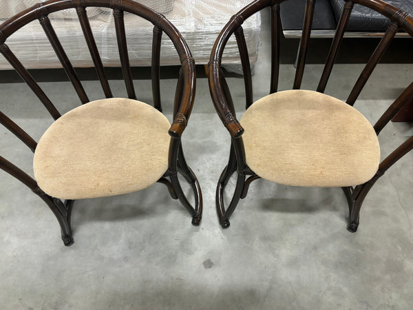 Set vintage bamboo dining chairs, 1970s