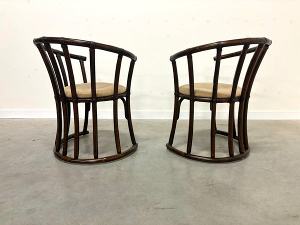 Set vintage bamboo dining chairs, 1970s