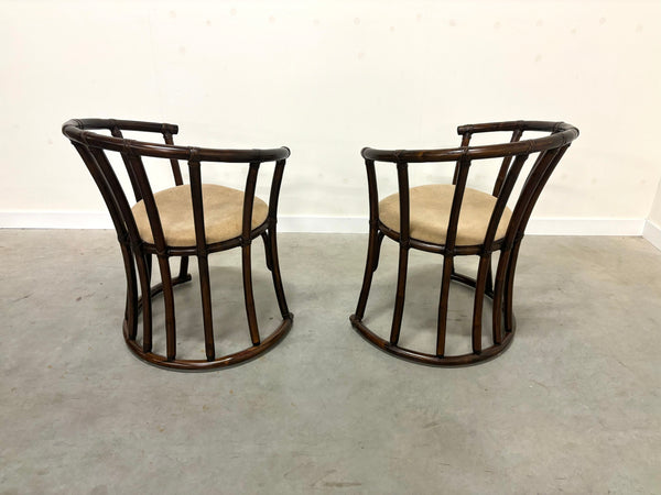 Set vintage bamboo dining chairs, 1970s