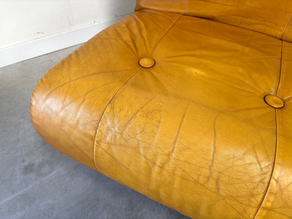 Modular leather sofa / lounge chairs, 1970s