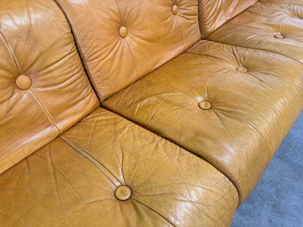 Modular leather sofa / lounge chairs, 1970s