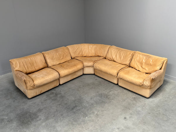 Modular leather lounge sofa by COR, 1970s