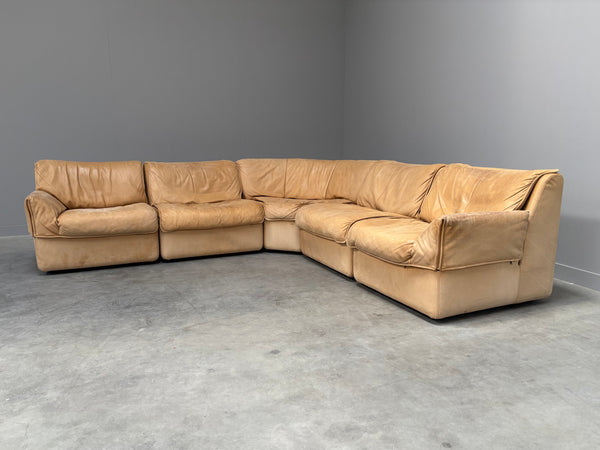 Modular leather lounge sofa by COR, 1970s