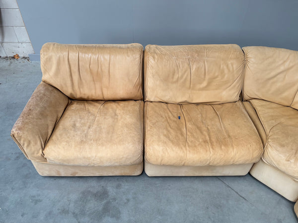 Modular leather lounge sofa by COR, 1970s