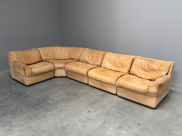 Modular leather lounge sofa by COR, 1970s