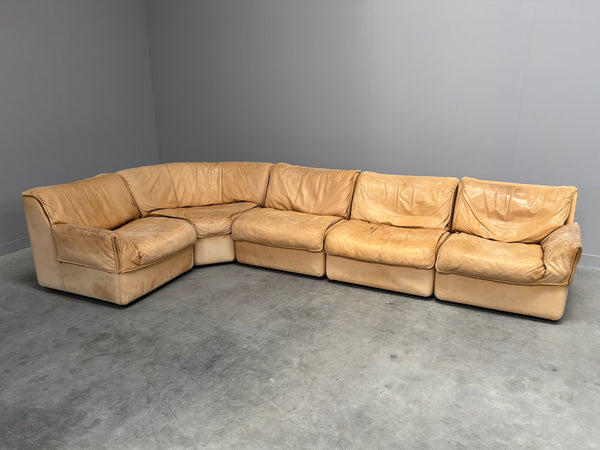Modular leather lounge sofa by COR, 1970s