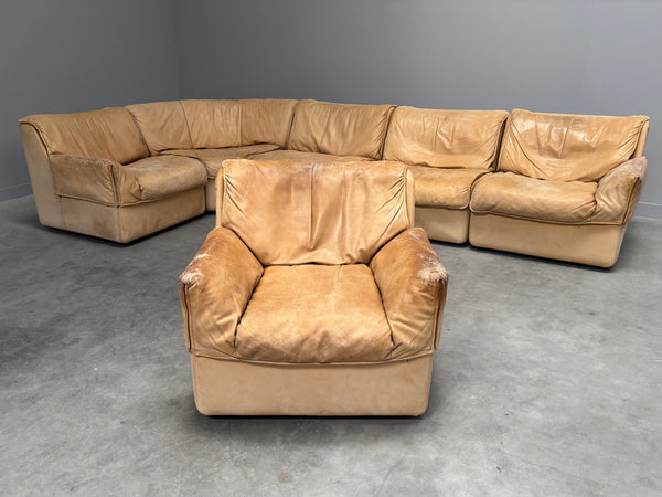 Modular leather lounge sofa by COR, 1970s