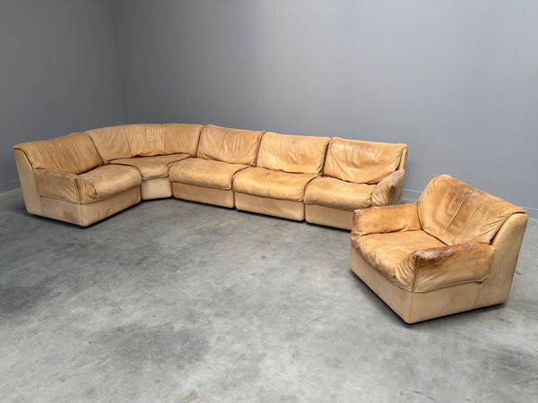 Modular leather lounge sofa by COR, 1970s