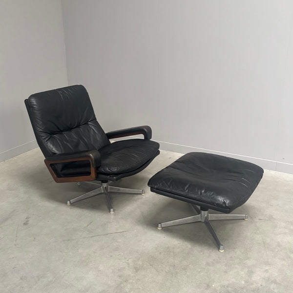 King chair with hocker by Strässle, 1960s