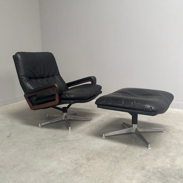 King chair with hocker by Strässle, 1960s