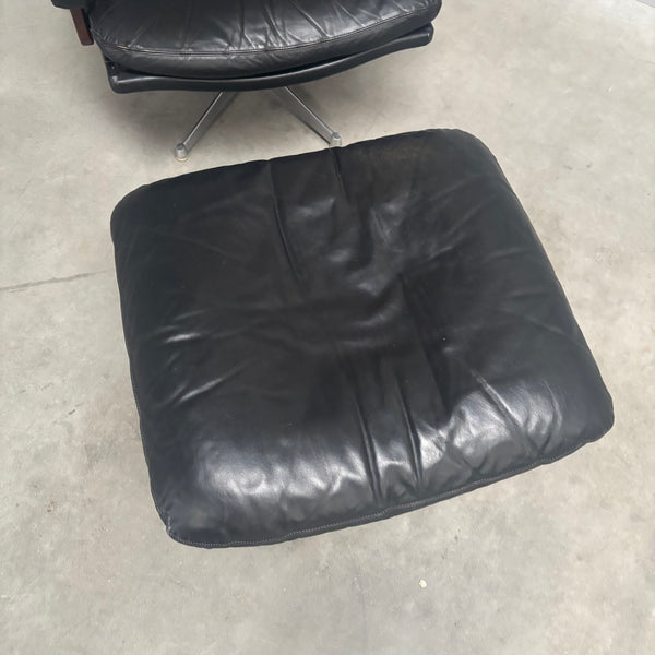 King chair with hocker by Strässle, 1960s