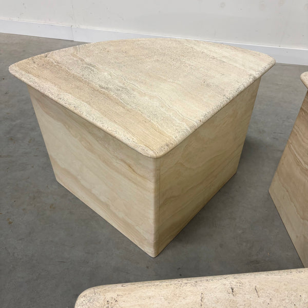 Round travertine coffee table, 1970s