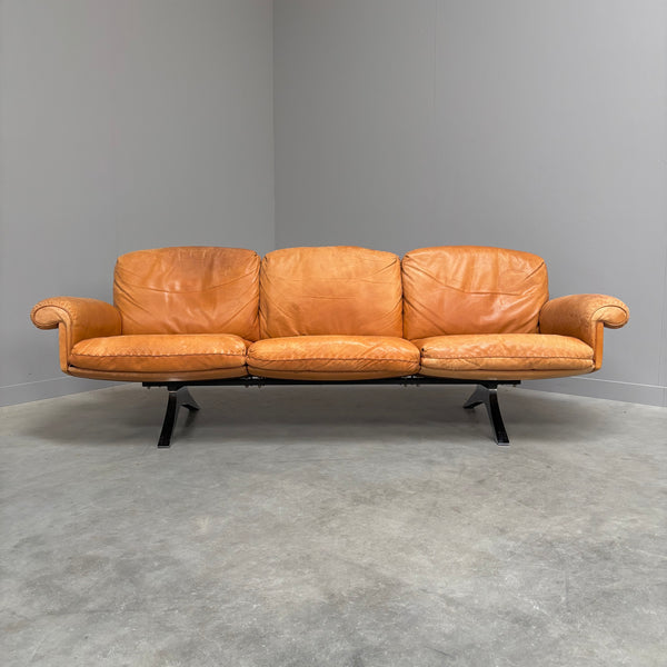 Cognac leather De Sede DS31 sofa, 1970s