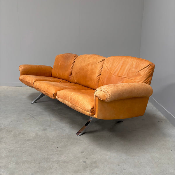 Cognac leather De Sede DS31 sofa, 1970s