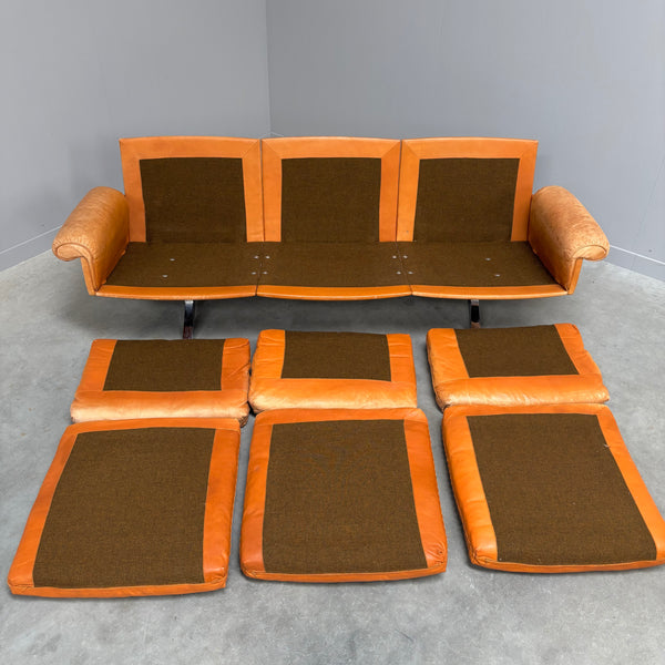 Cognac leather De Sede DS31 sofa, 1970s