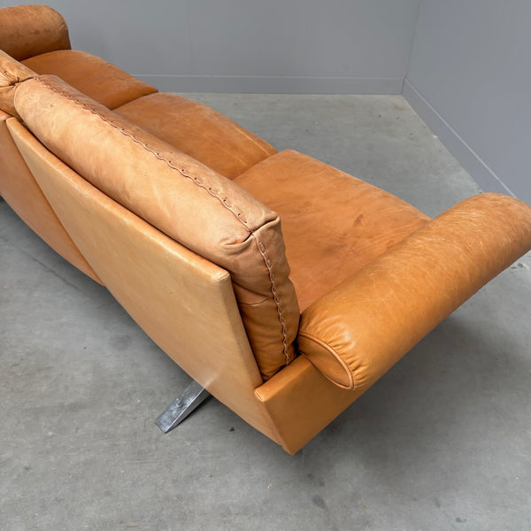 Cognac leather De Sede DS31 sofa, 1970s