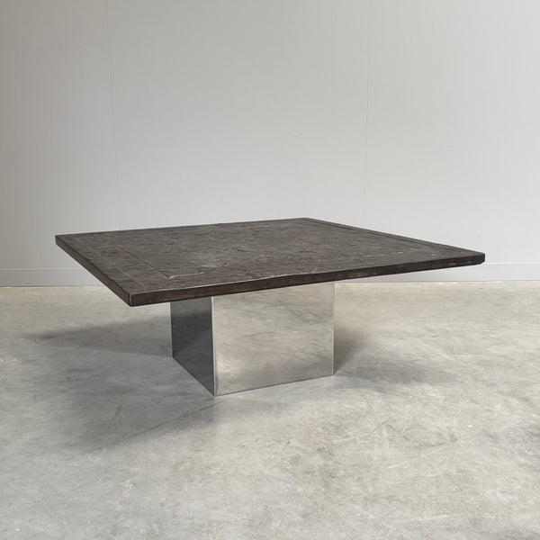 Stone and steel coffee table by Draenert, 1970s