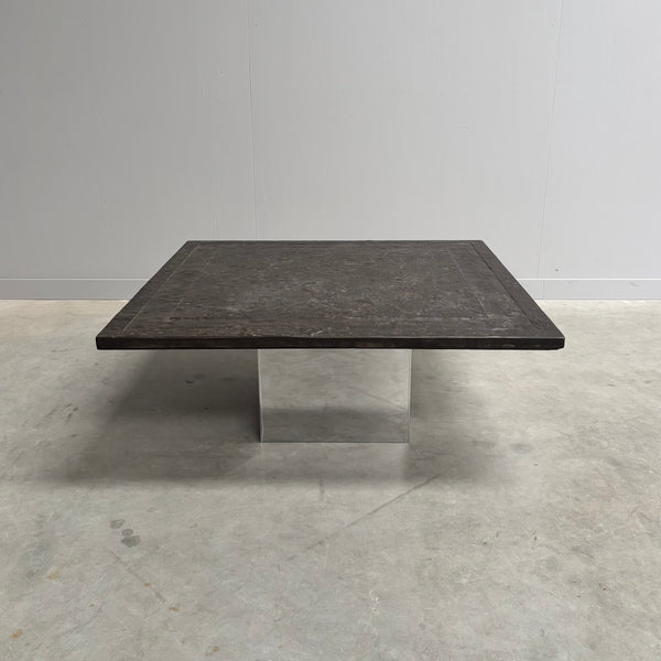 Stone and steel coffee table by Draenert, 1970s
