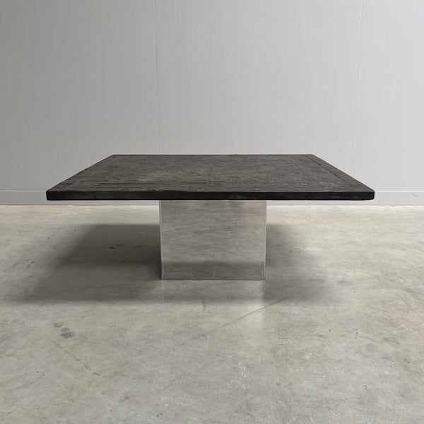 Stone and steel coffee table by Draenert, 1970s