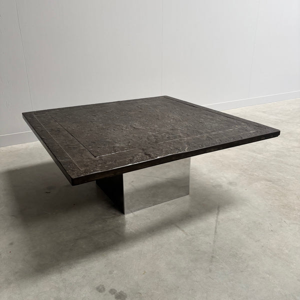 Stone and steel coffee table by Draenert, 1970s