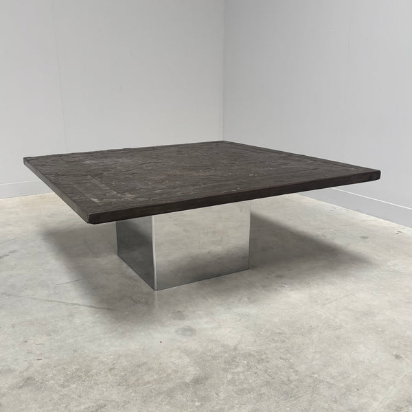Stone and steel coffee table by Draenert, 1970s