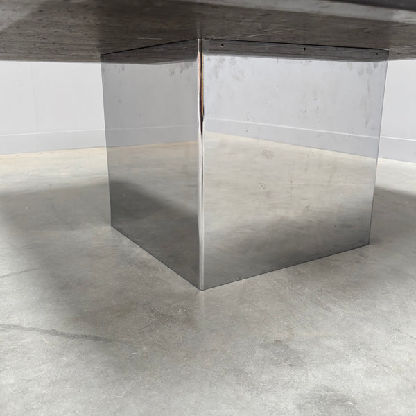 Stone and steel coffee table by Draenert, 1970s