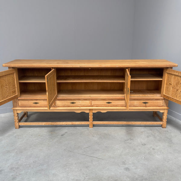 Solid oak sideboard by Henny Kjaernulf, 1960s