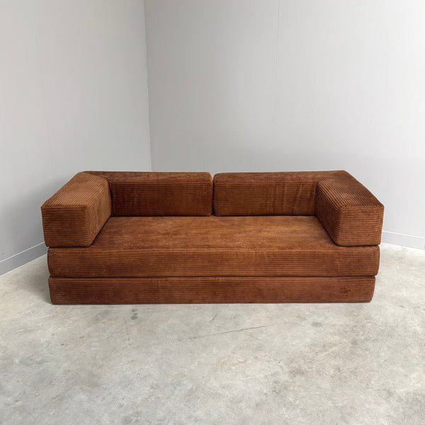1970s Corduroy sofa / daybed